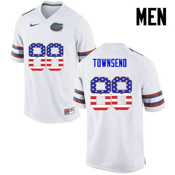 Men Florida Gators #88 Tommy Townsend College Football USA Flag Fashion Jerseys-White - Click Image to Close